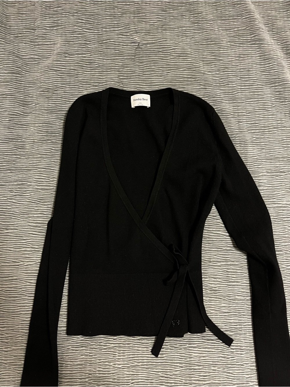 Sunday Best Black Wrap Cardigan Sweater